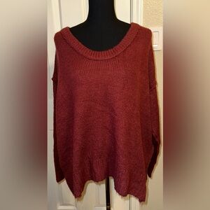 Anrabess Red Long Sleeve Sweater Women’s Size M NWT Oversized Knit Pullover